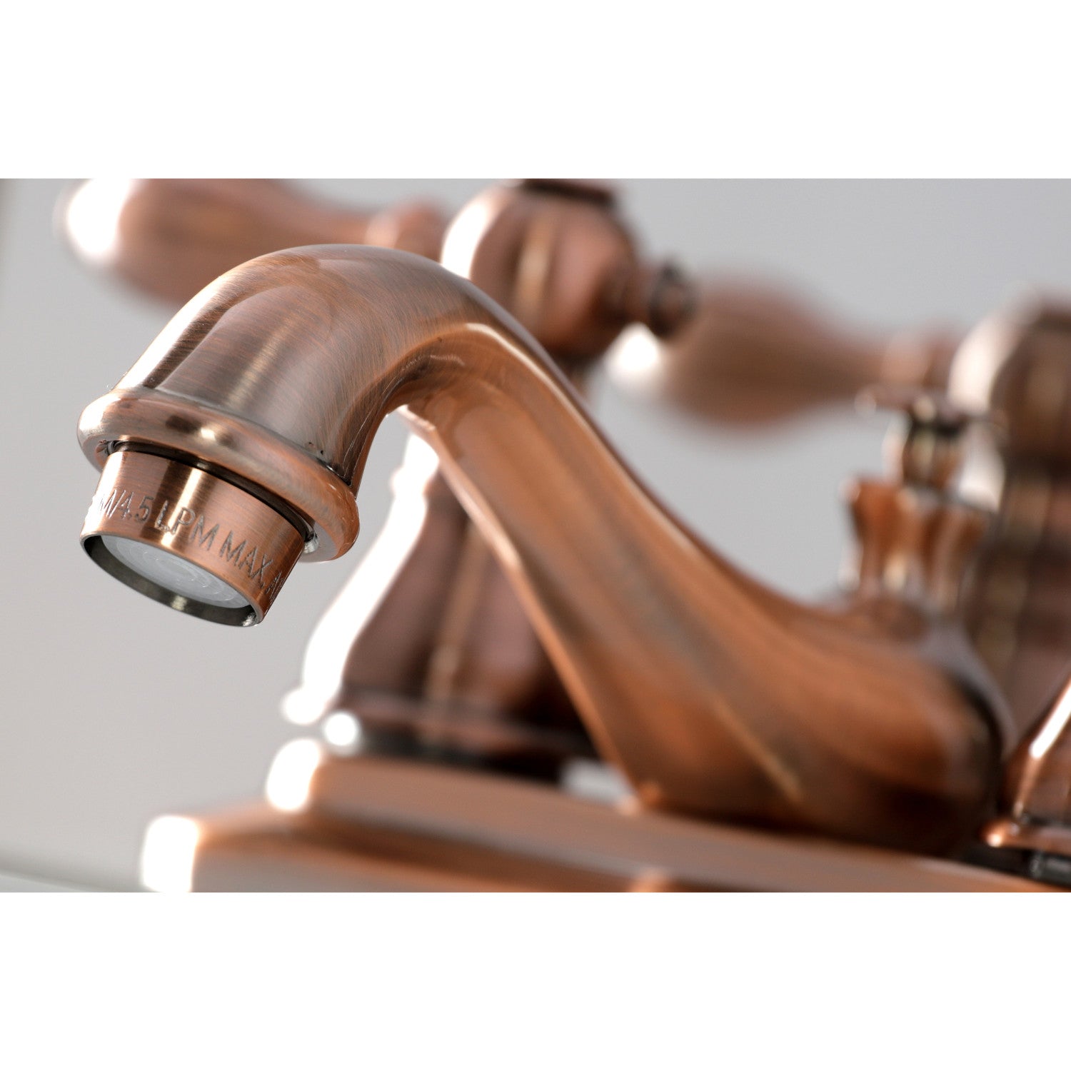 Kingston Heirloom KB606ACL - American Classic Double-Handle 3-Hole Deck Mount 4-Inch Centerset Bathroom Faucet with Pop-Up Drain, Antique Copper — thumbnail 3